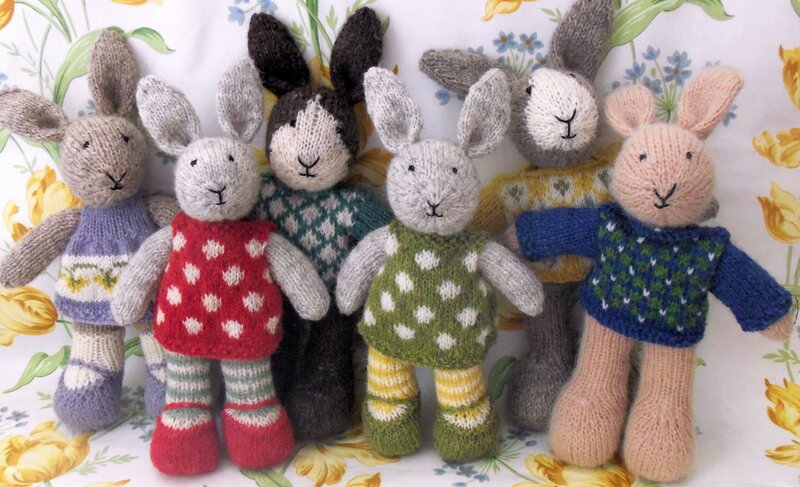 Knitted Bunny Dolls