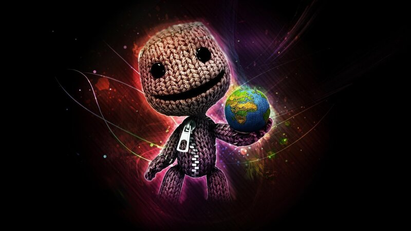Knitted Character Holding Globe — Black, Dramatic