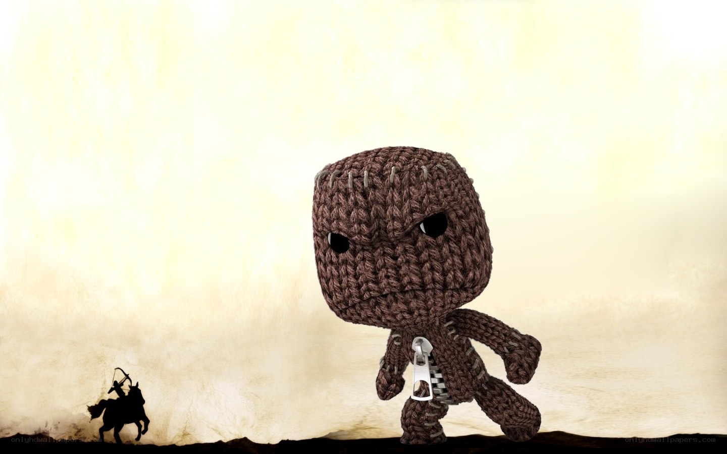 knitted character with silhouette
