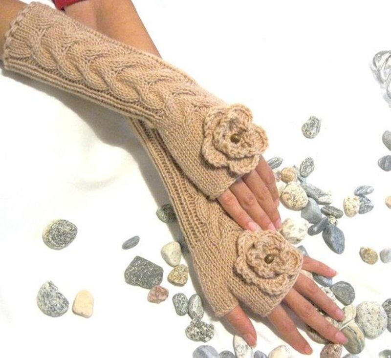 Knitted Fingerless Gloves