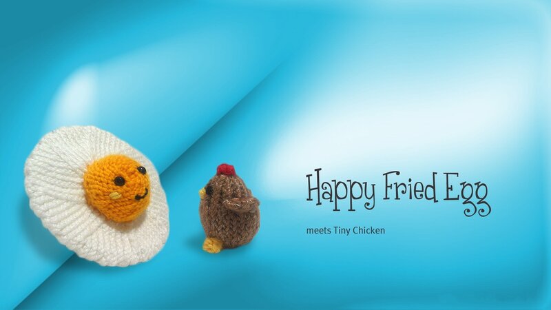 Knitted Fried Egg and Chicken