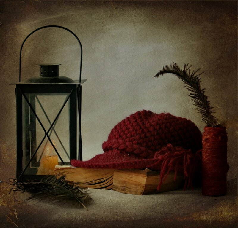 Knitted Hat on Book