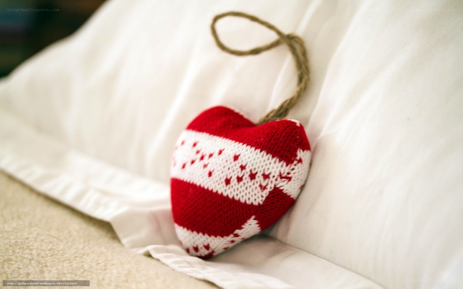 knitted heart ornament