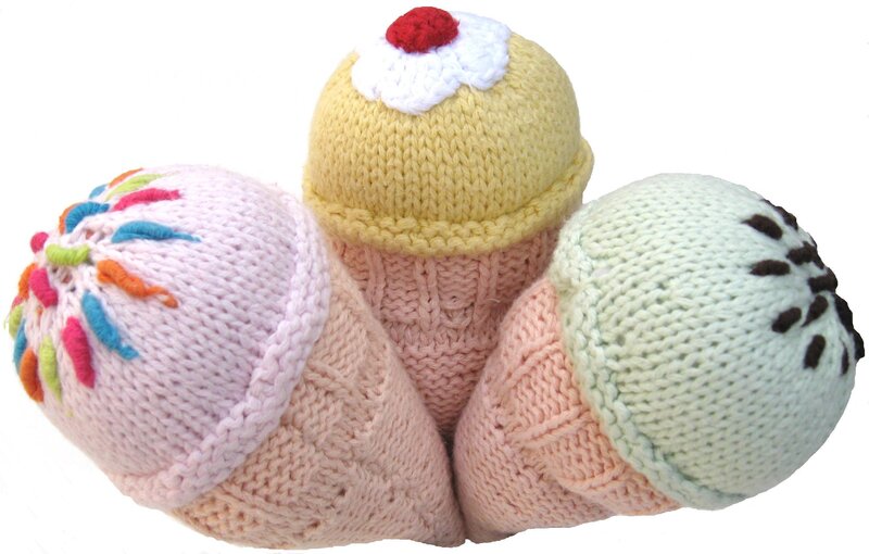 knitted ice cream toys