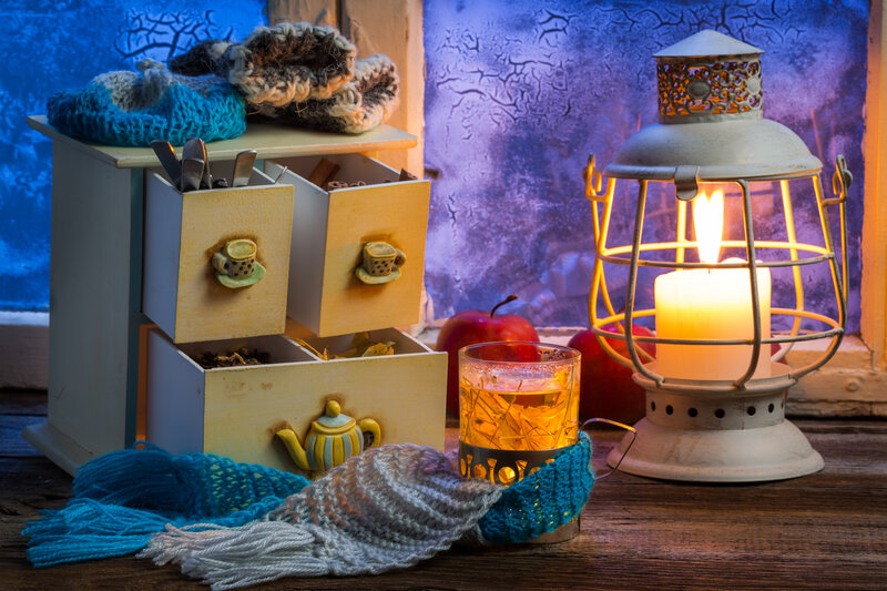 Knitted Items and Lantern