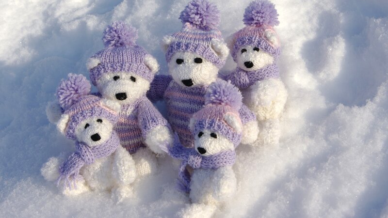 Knitted Polar Bears — White