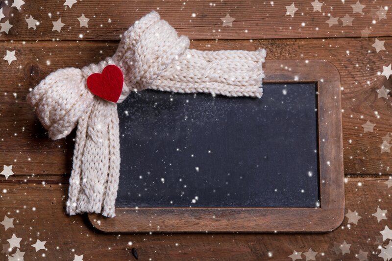 Knitted Scarf with Heart