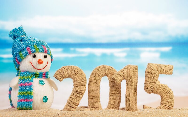 Knitted Snowman on Beach