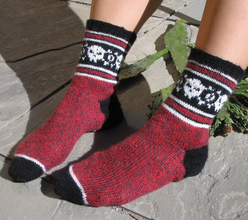 knitted socks with pattern