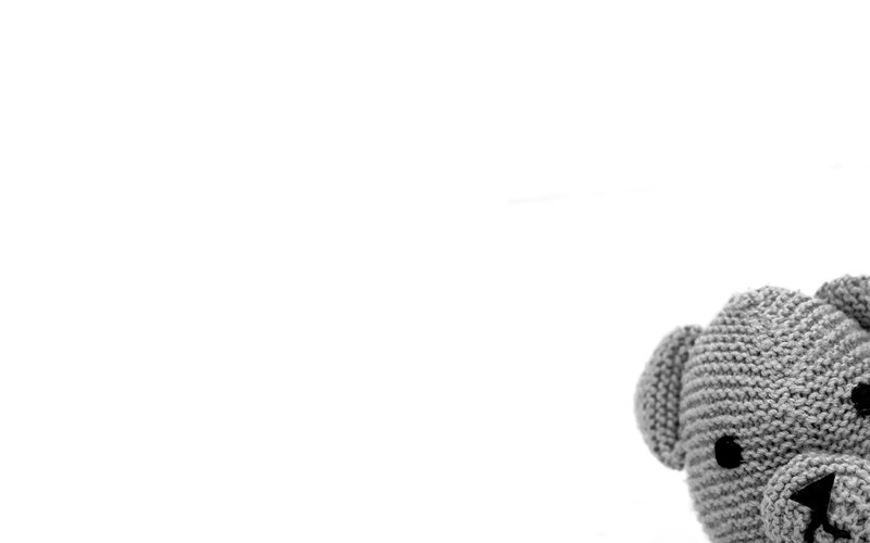 knitted teddy bear head