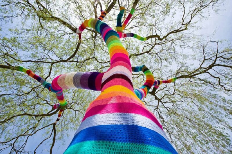 Knitted Tree Sculpture