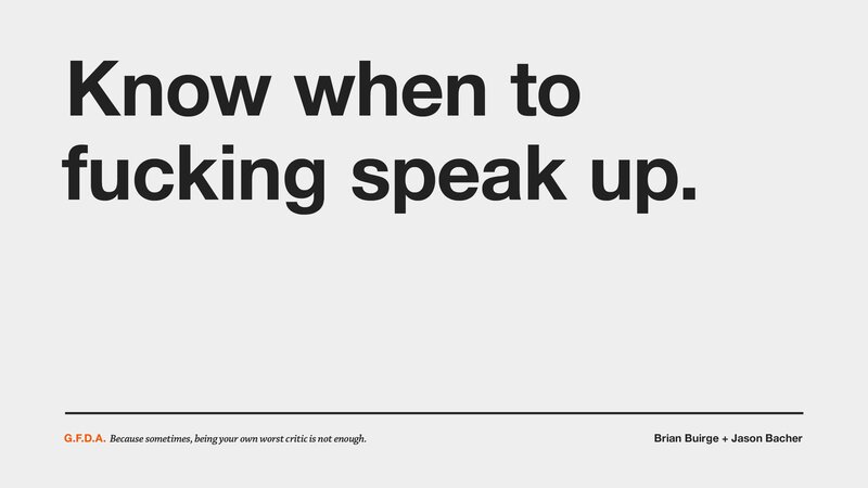 know when to speak up