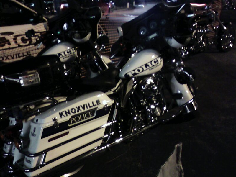 Knoxville police motorcycles at night
