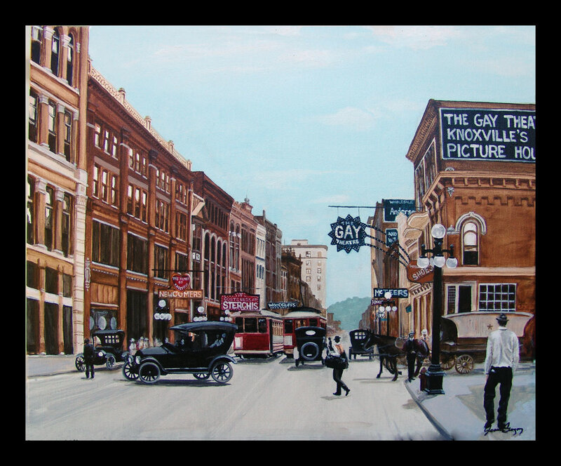 Knoxville street scene painting