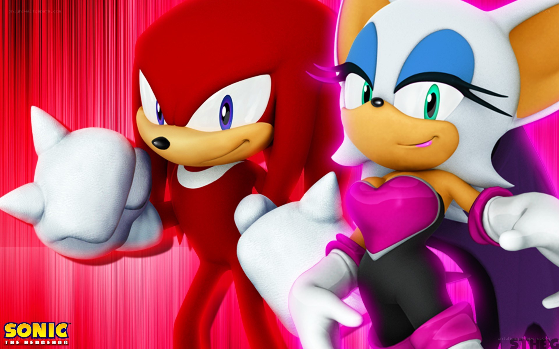 Knuckles and Rouge in Sonic