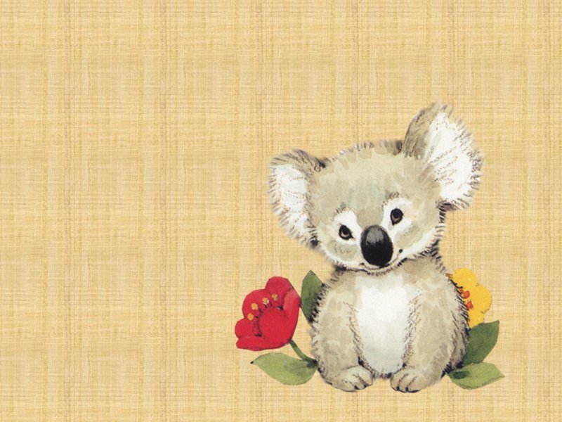 Koala Cub with Flowers