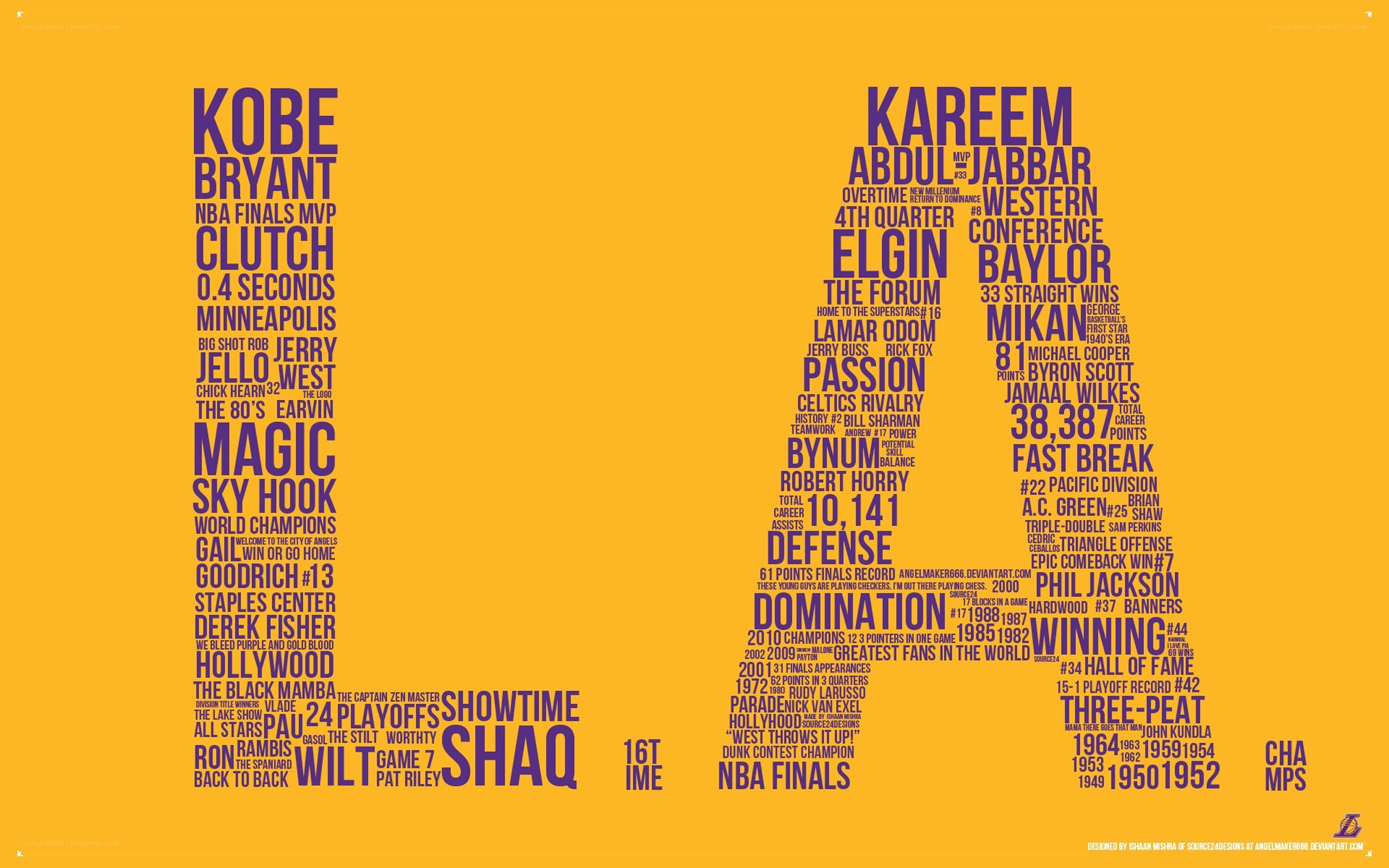 Kobe and Kareem typography art