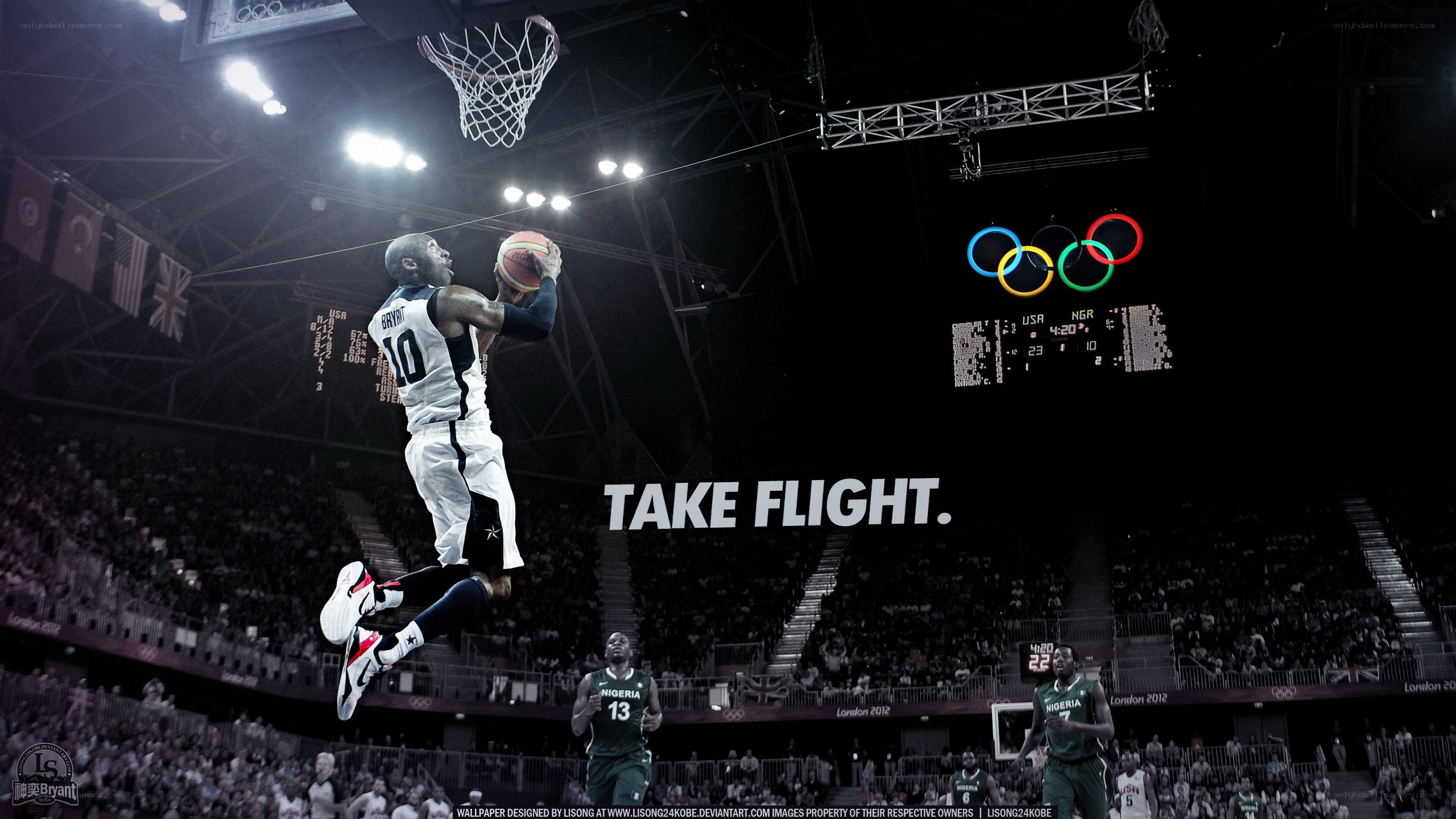 Kobe Bryant dunks in Olympic game