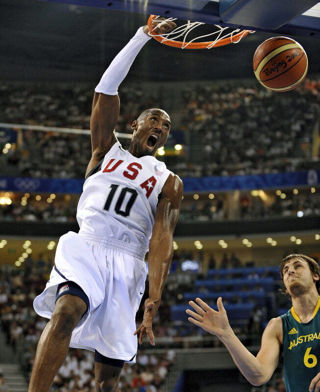Kobe Bryant dunks in Olympic game