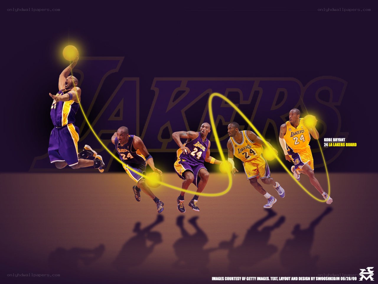 Kobe Bryant Lakers action collage