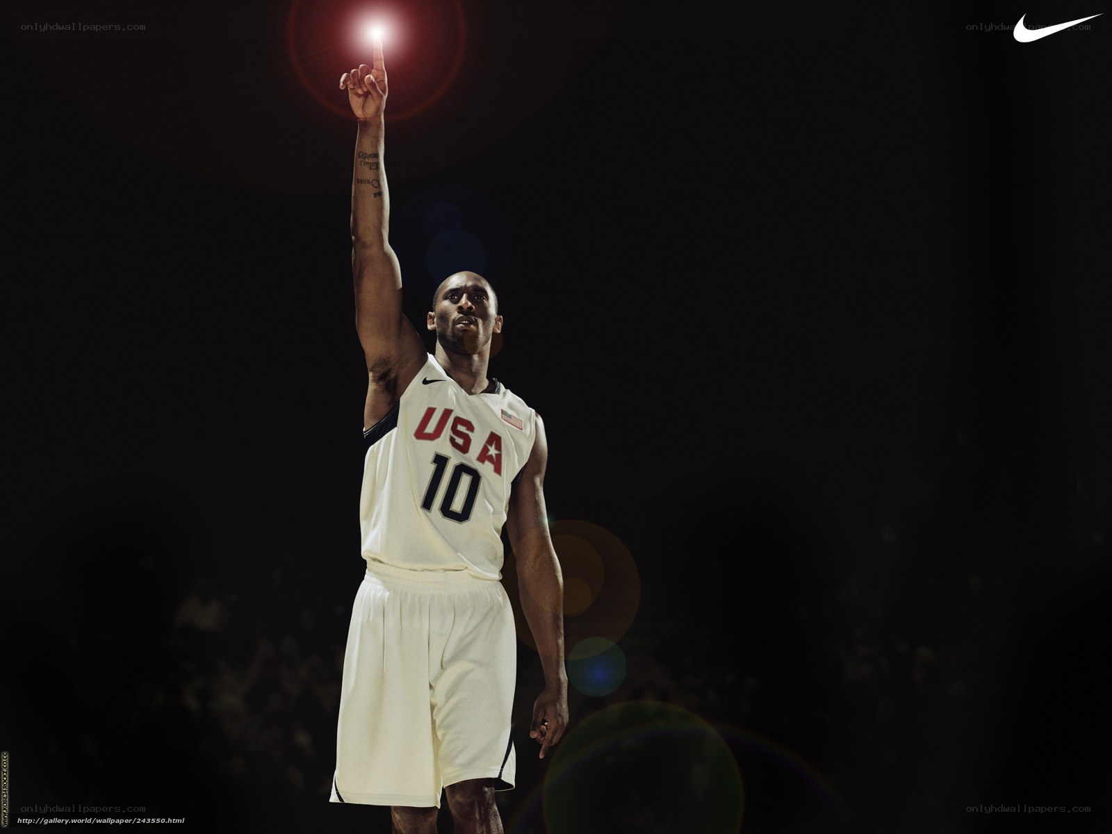 Kobe Bryant pointing up