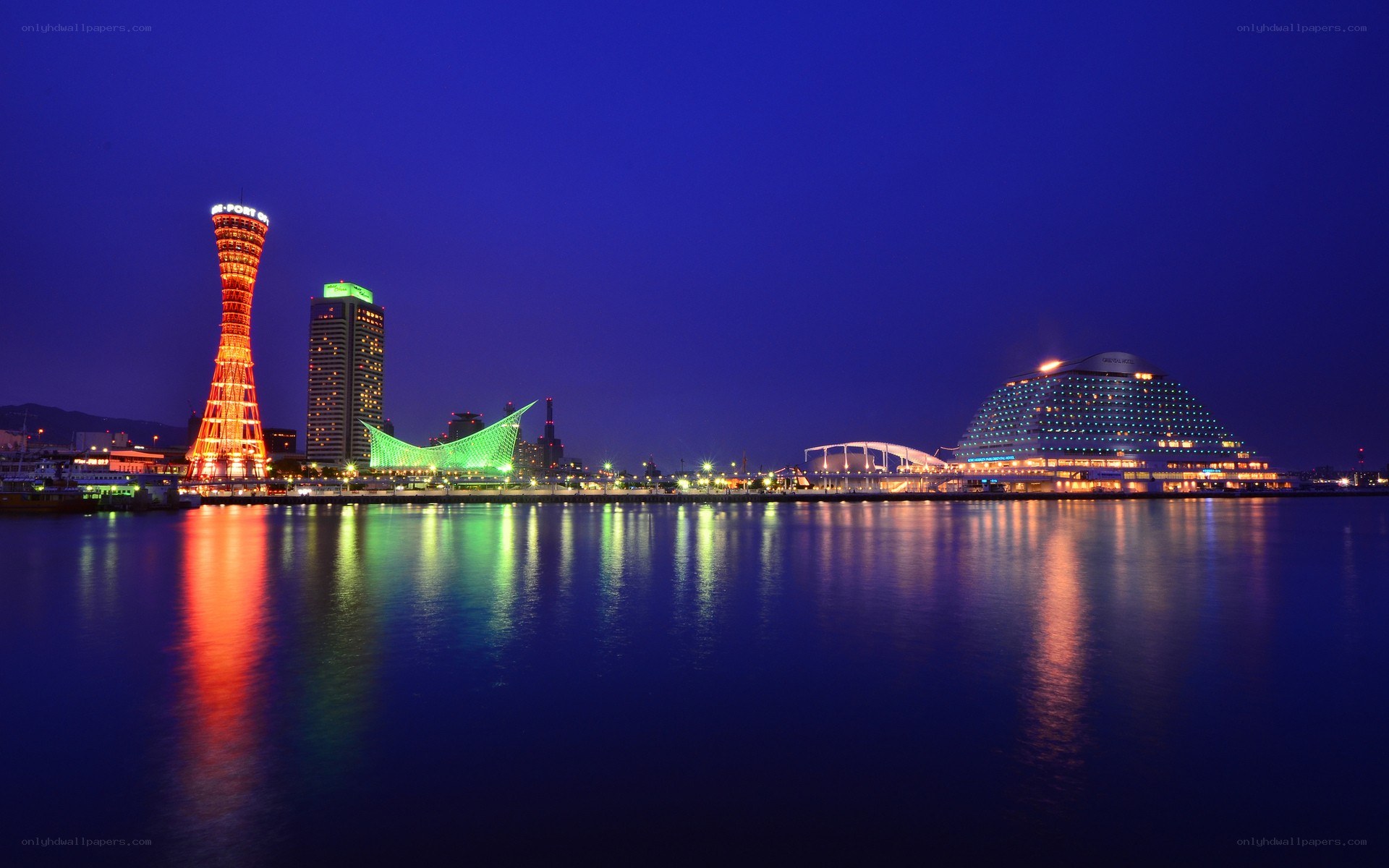 Kobe Harbor at Night