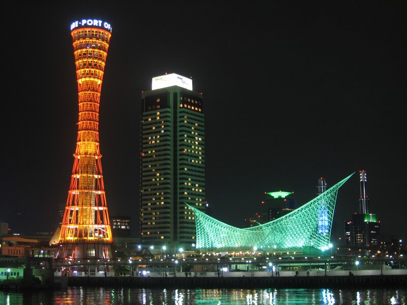 Kobe Port Tower at night