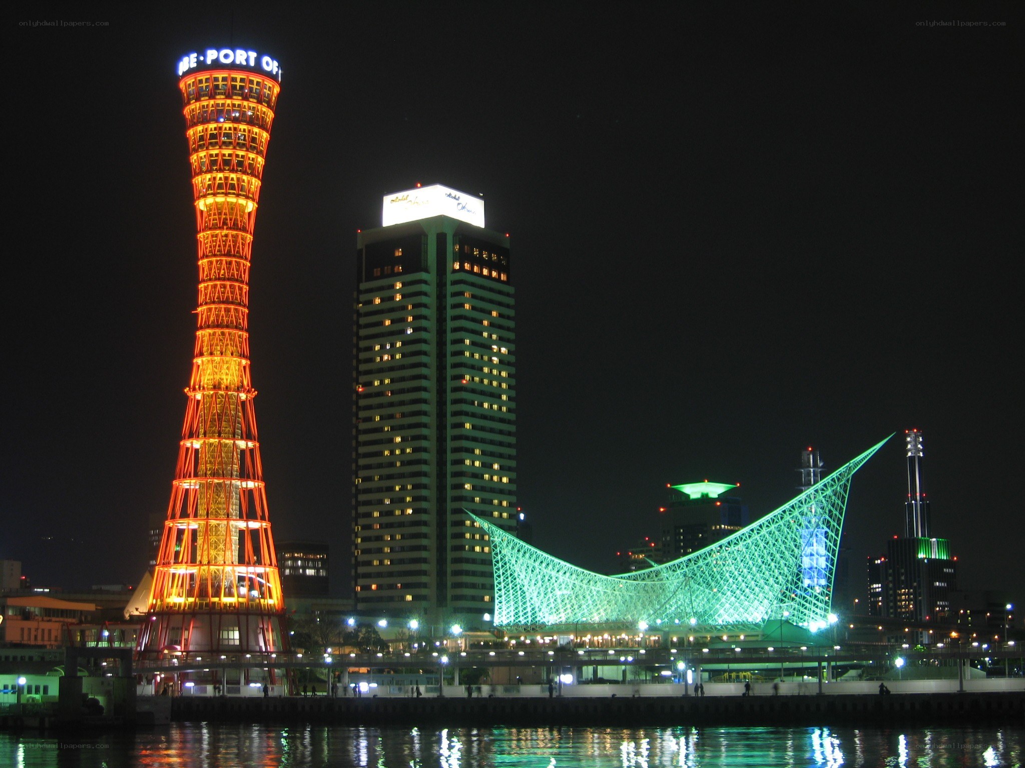 Kobe Port Tower at night