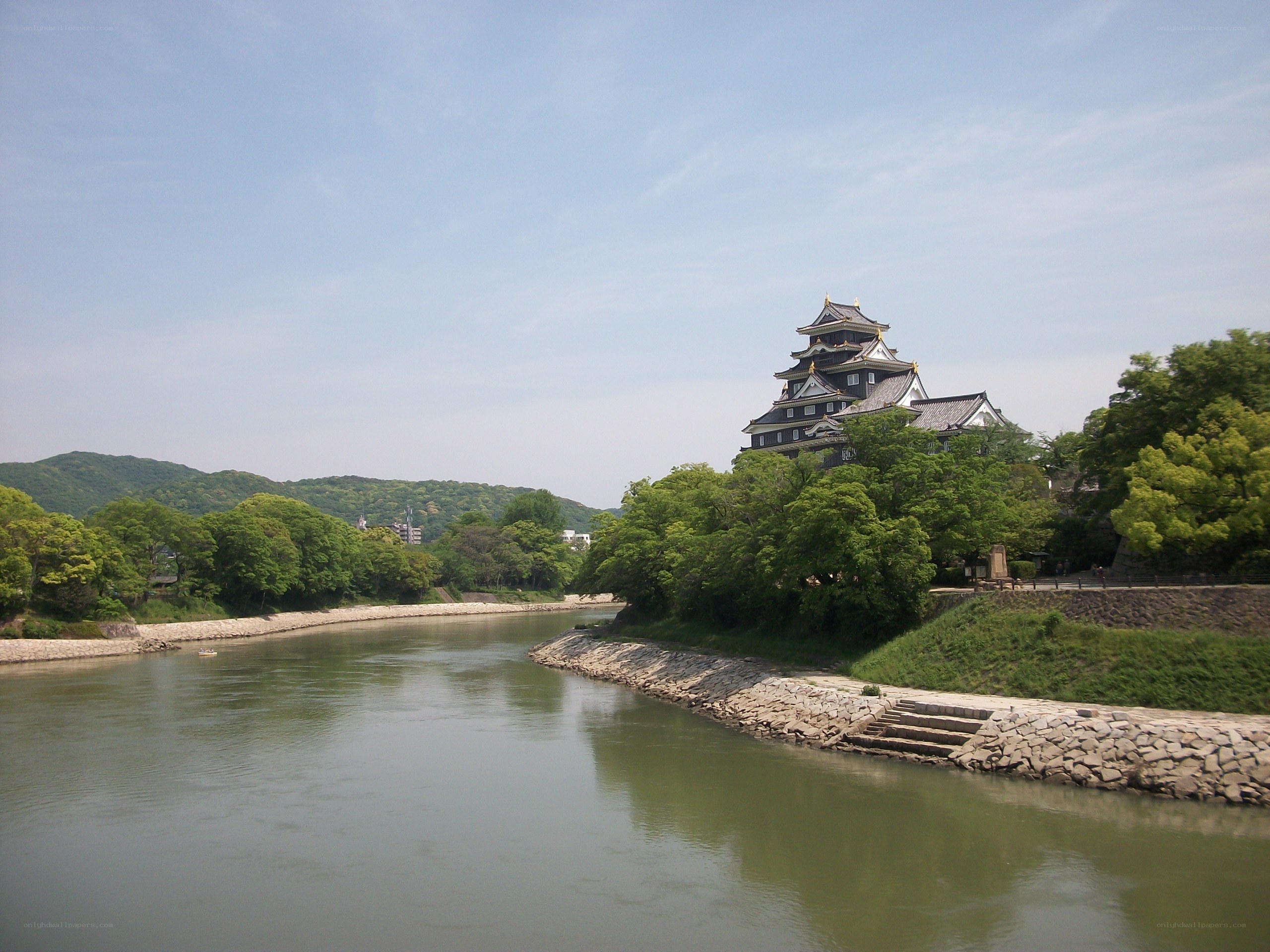 Kochi Castle by the river
