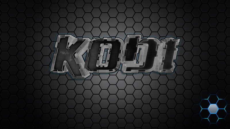 Kodi Logo on Hex Pattern