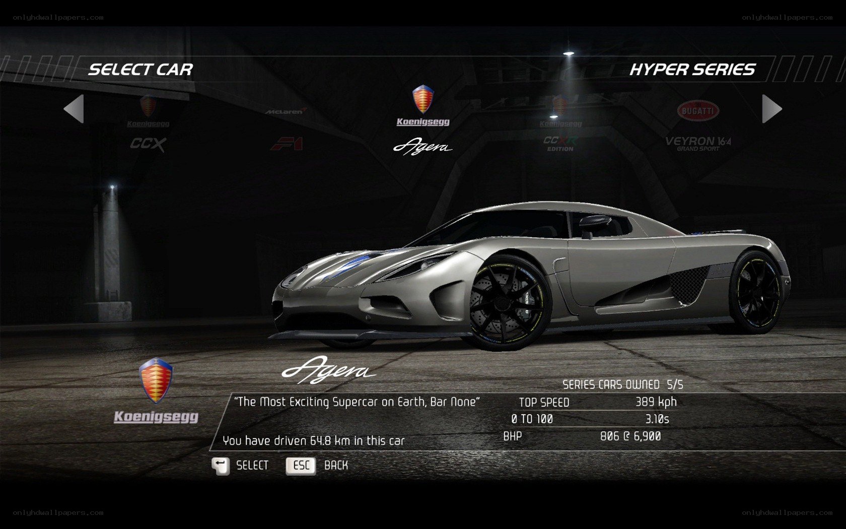 Koenigsegg Agera car selection
