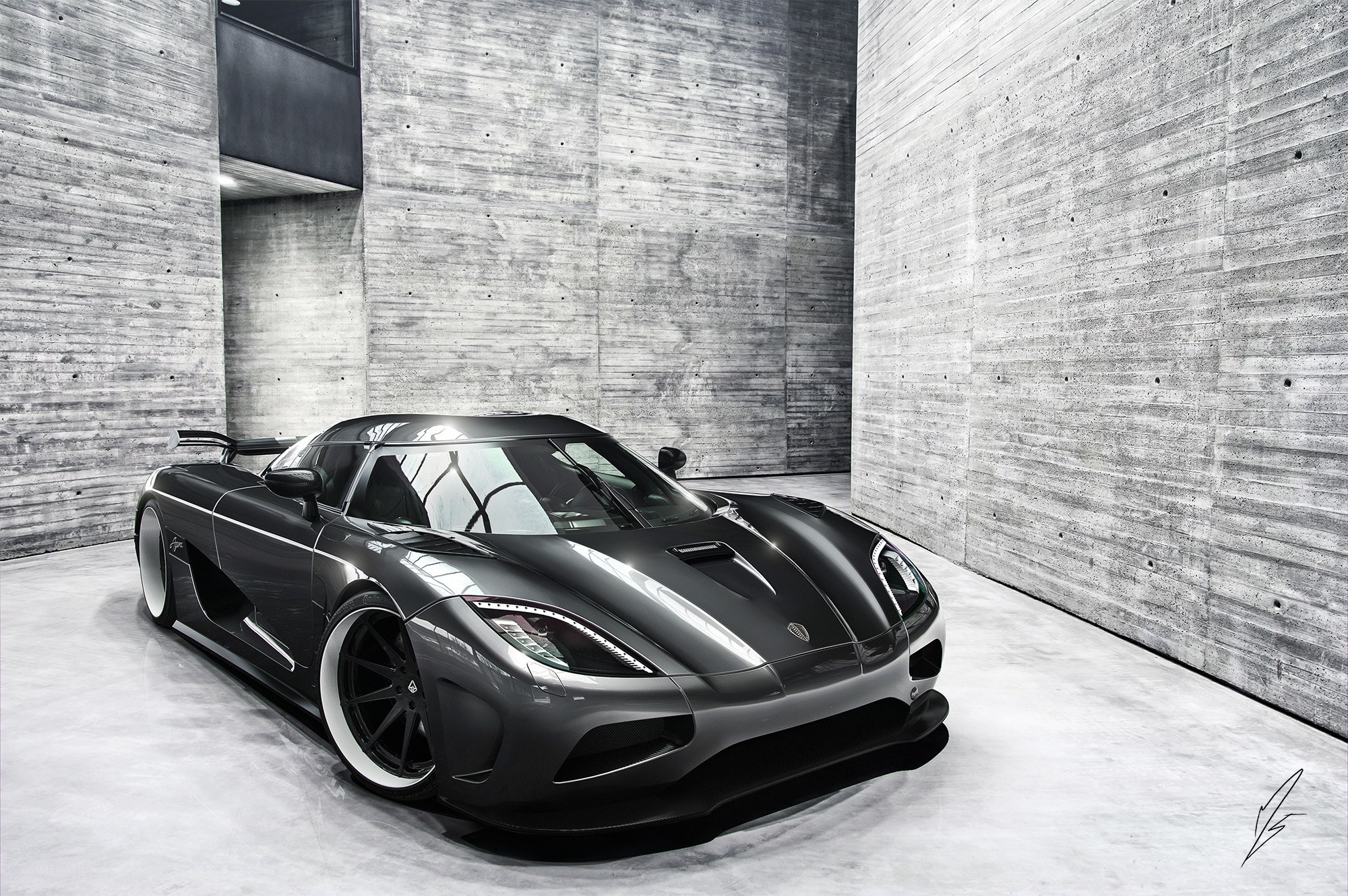 Koenigsegg Agera in concrete garage