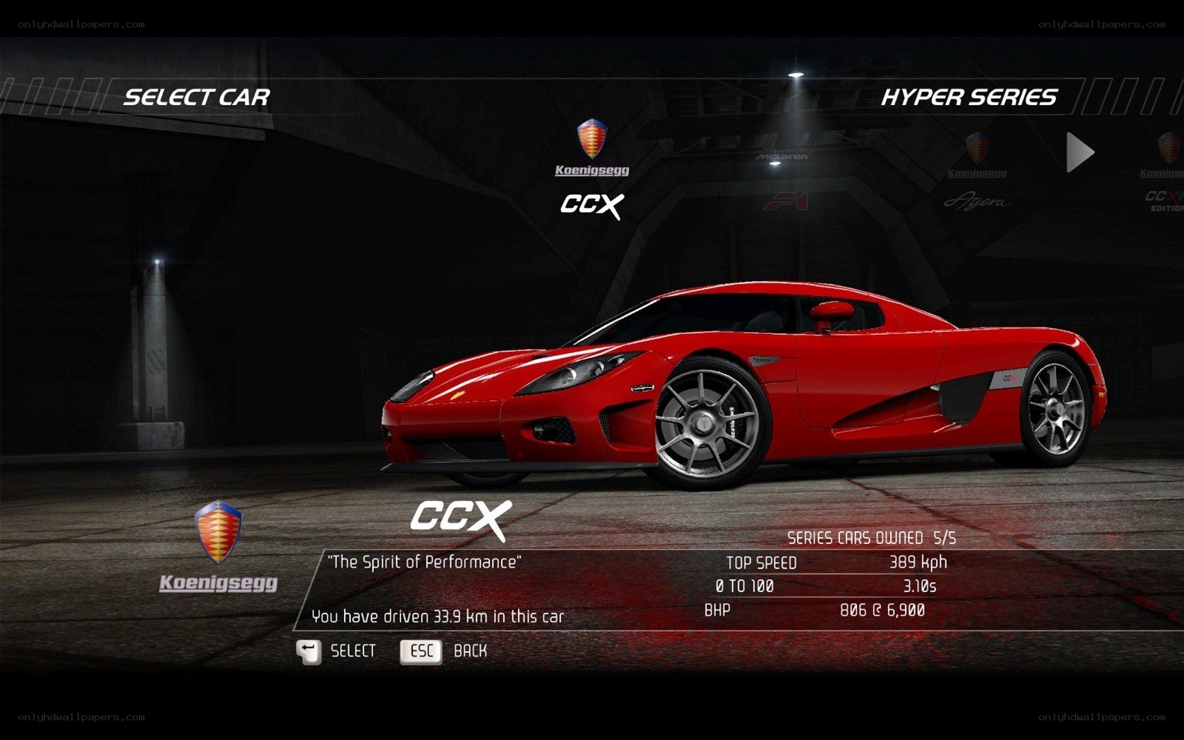 Koenigsegg CCX car selection