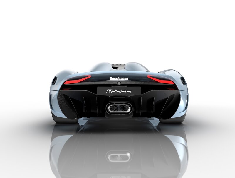 Koenigsegg Regera Rear View — Silver, Clean, Modern