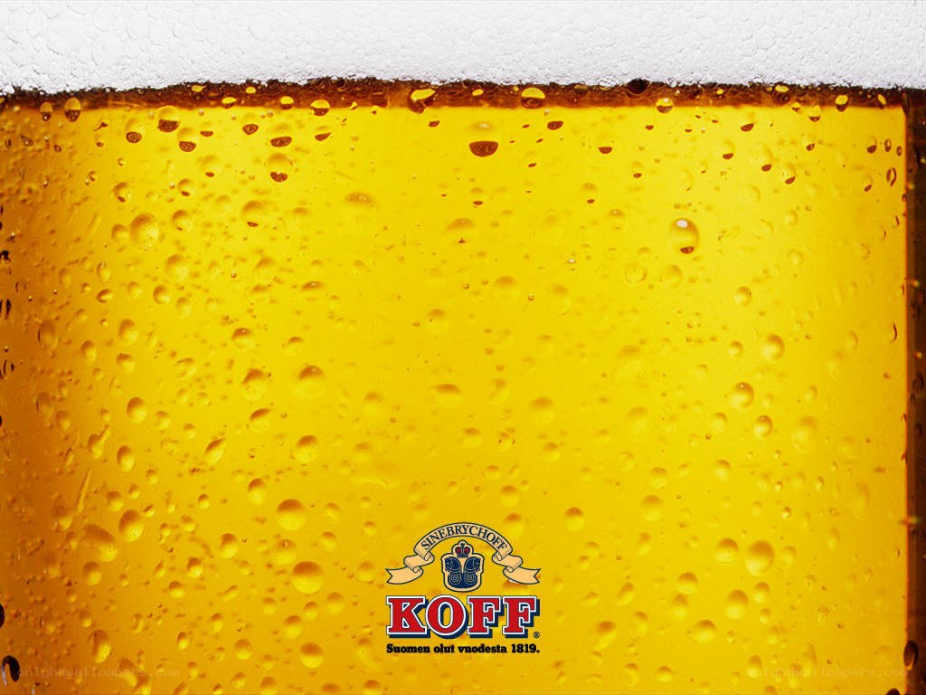 Koff beer glass close-up