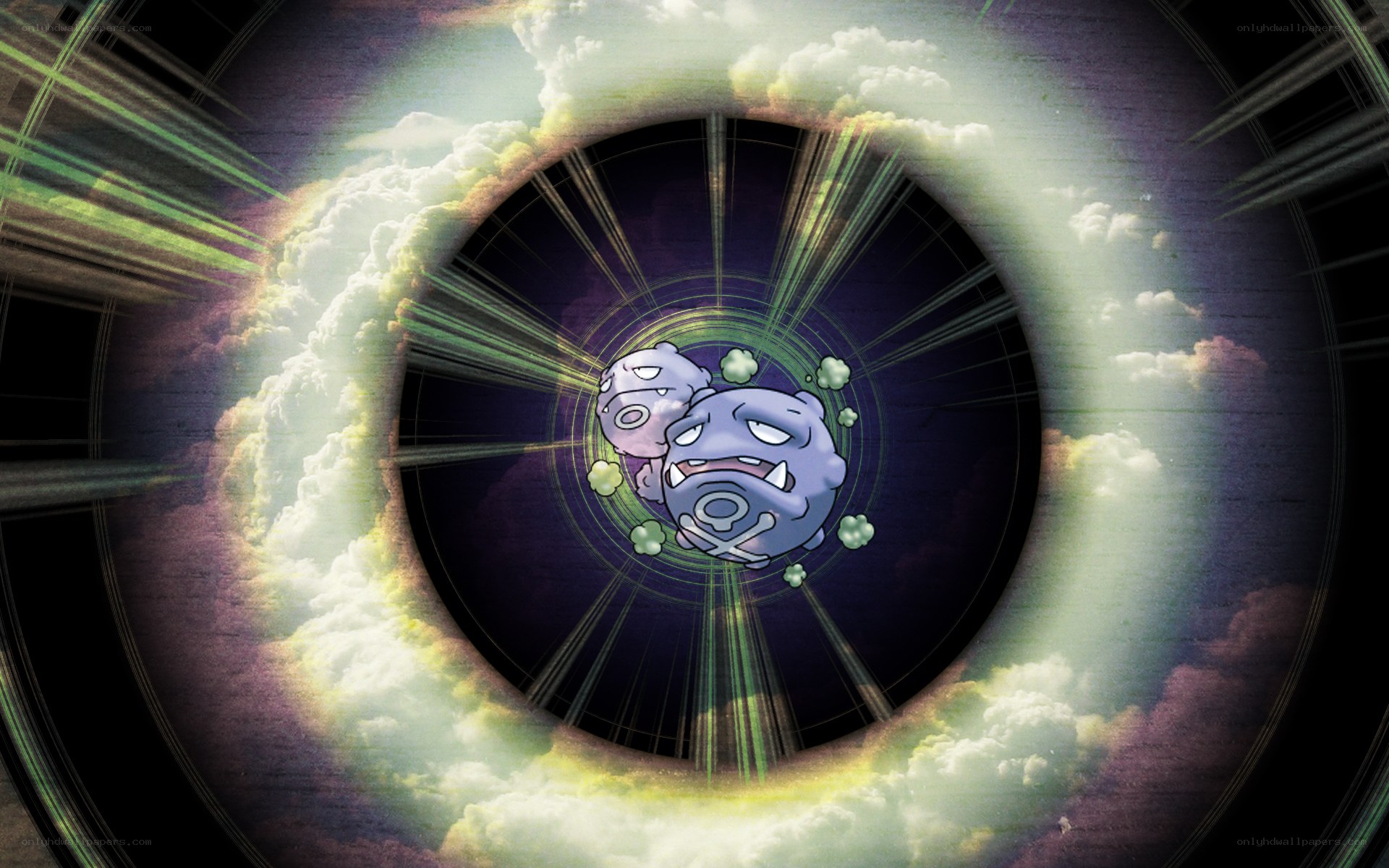 Koffing and Weezing in a vortex