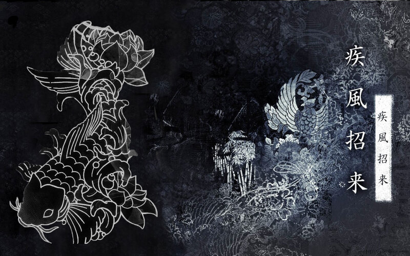 Koi and Phoenix Artwork