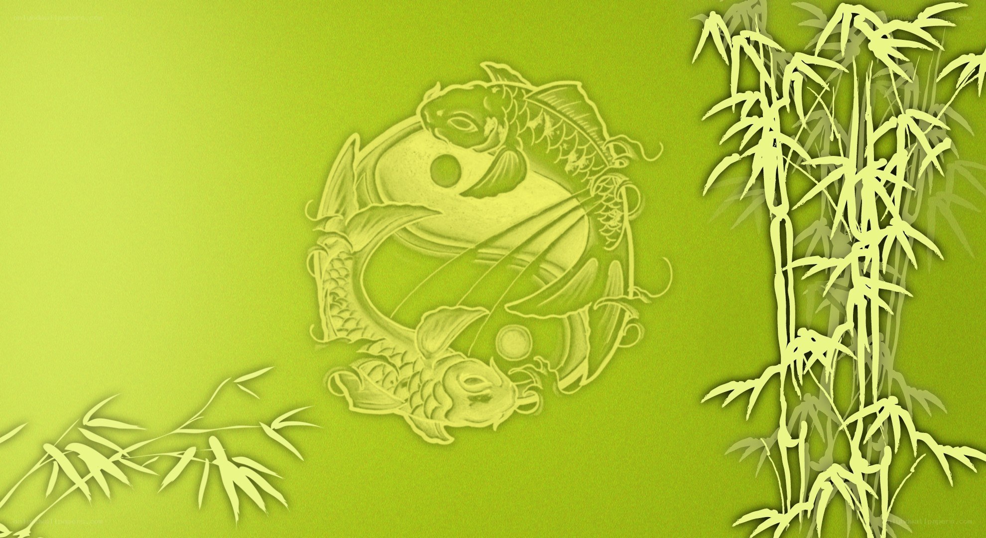 koi fish and bamboo design