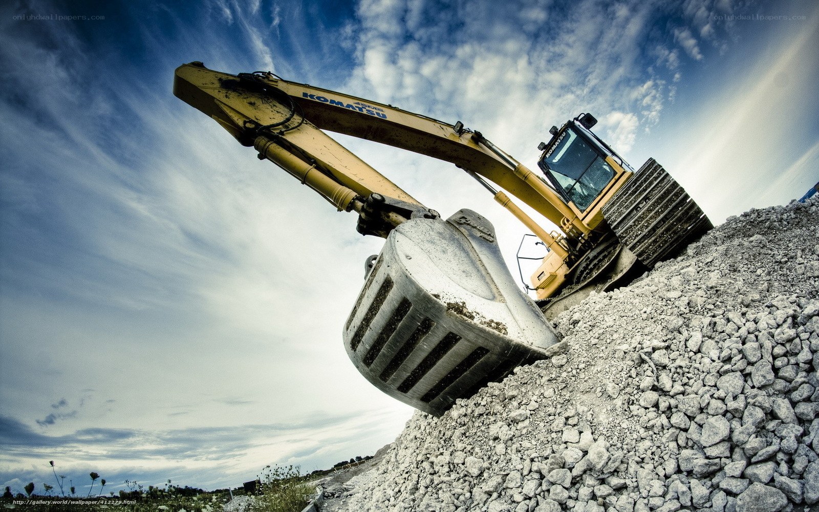 Komatsu excavator at construction site