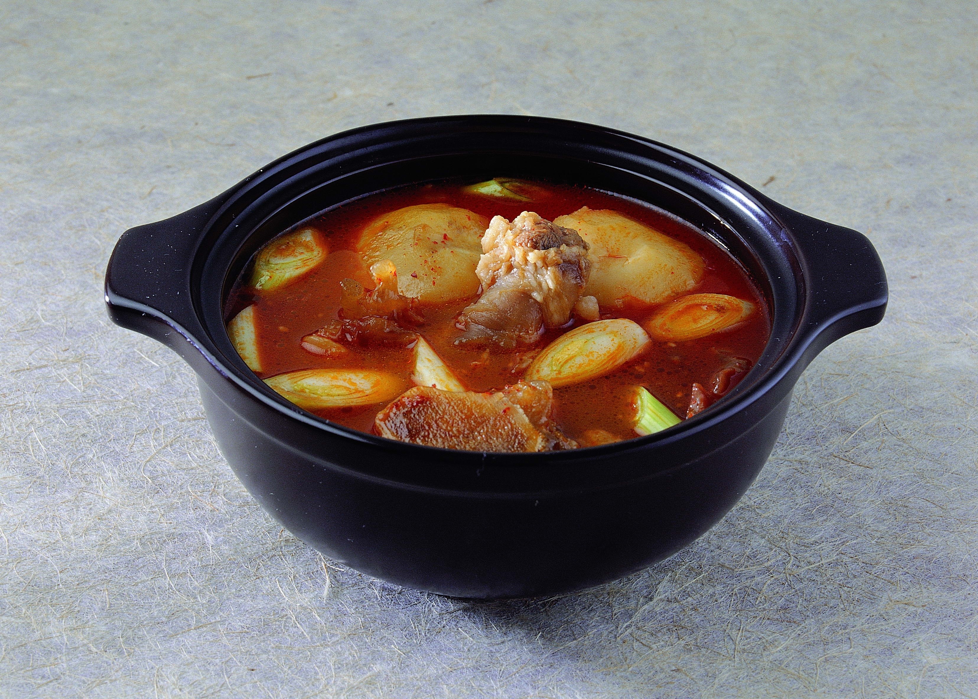 Korean beef stew in a pot