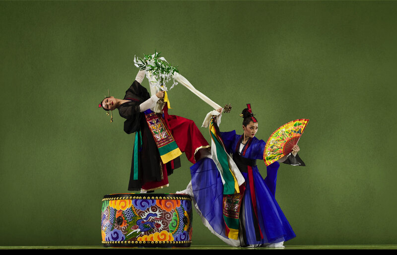 Korean dancers performing on stage