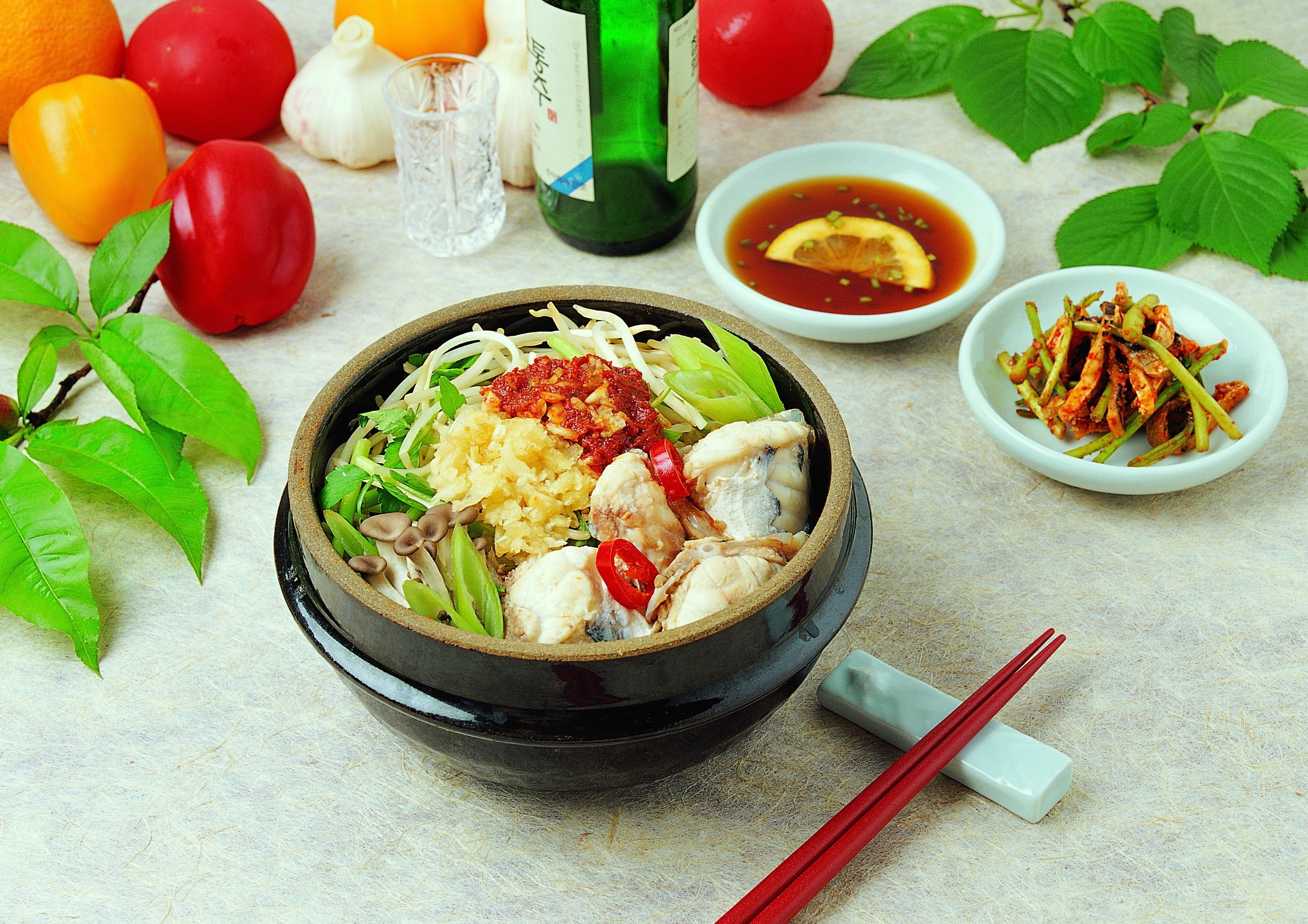 Korean fish stew with vegetables