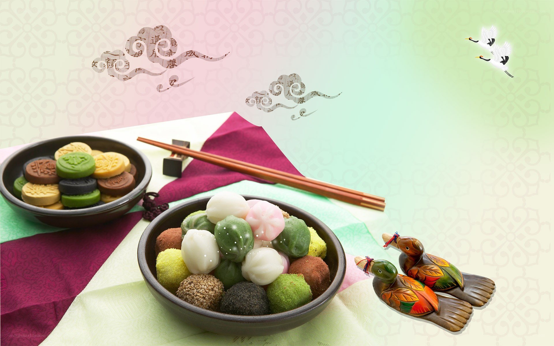 Korean rice cakes on display