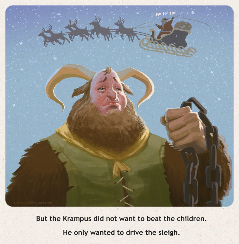 Krampus and Santa's Sleigh