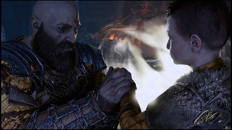Kratos and Atreus — Brown, Dramatic, 3d Render, Beard