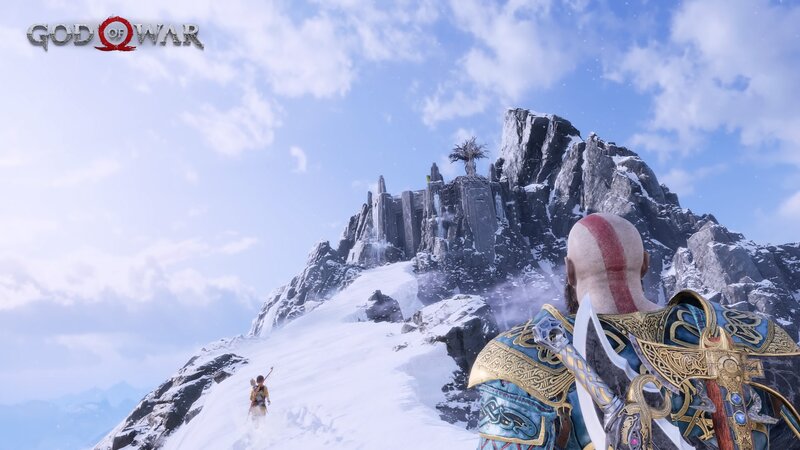 Kratos and Atreus in Snow — Blue