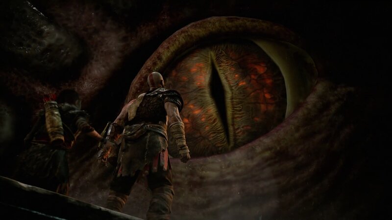 Kratos Facing a Giant Eye