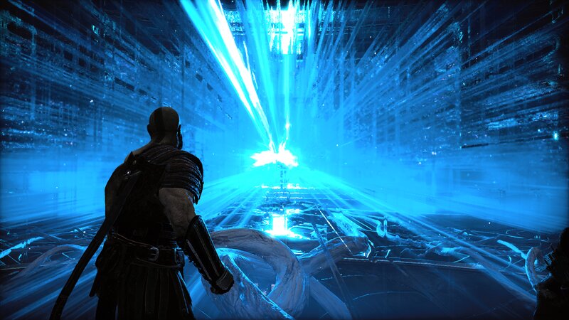 Kratos in a Blue Chamber