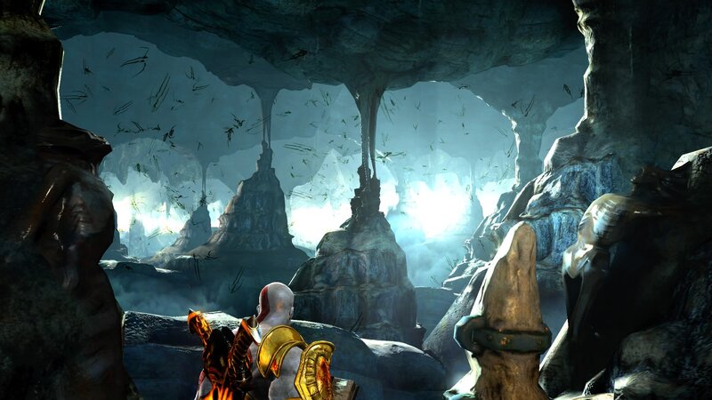 Kratos in a Cave — Gray, Dramatic, 3d Render