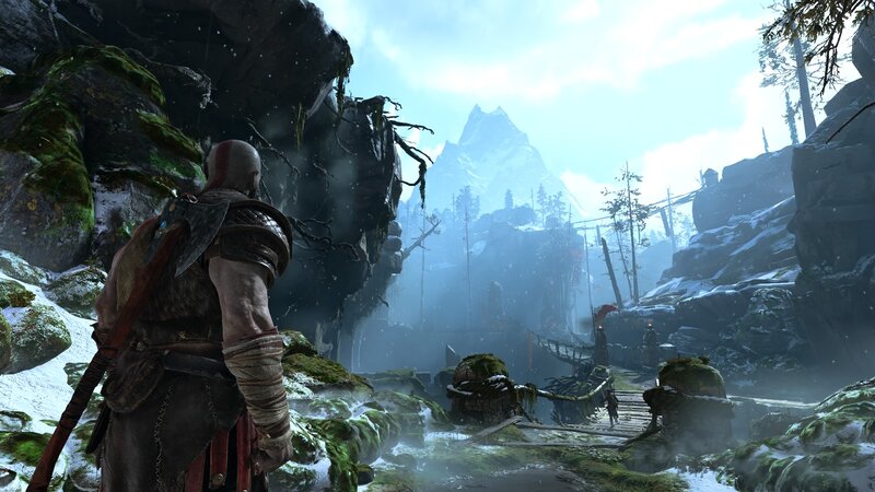 Kratos in Snowy Landscape — Gray